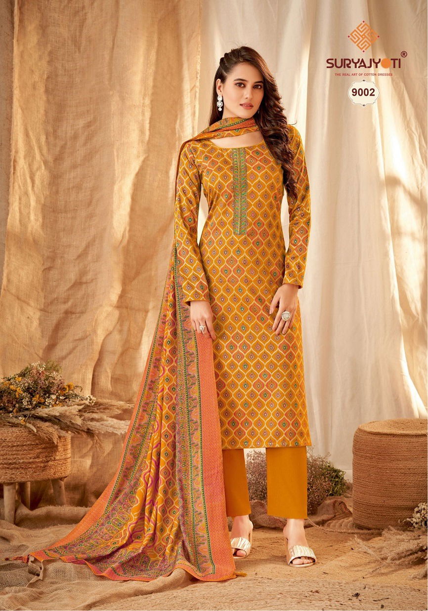 Kalki Vol 9 By Suryajyoti Printed Jam Satin Dress Material Wholesale Market In Surat